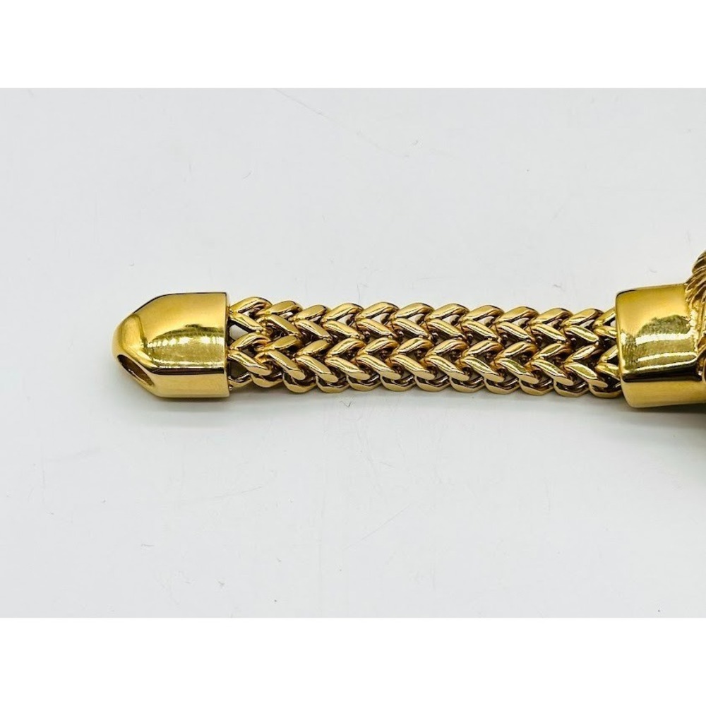 Luxury Gold Lion Head Chain Bracelet Heavy Statement Unisex 8.5" Designer Style - Picture 11 of 14